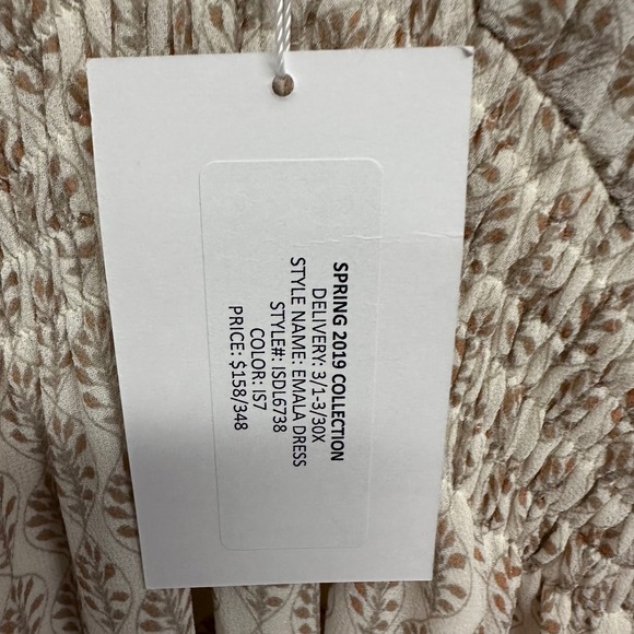 Misa Los Angeles Paisley Floral Boho Dress Emala V Neckline Vacation Sz Small - Picture 5 of 8